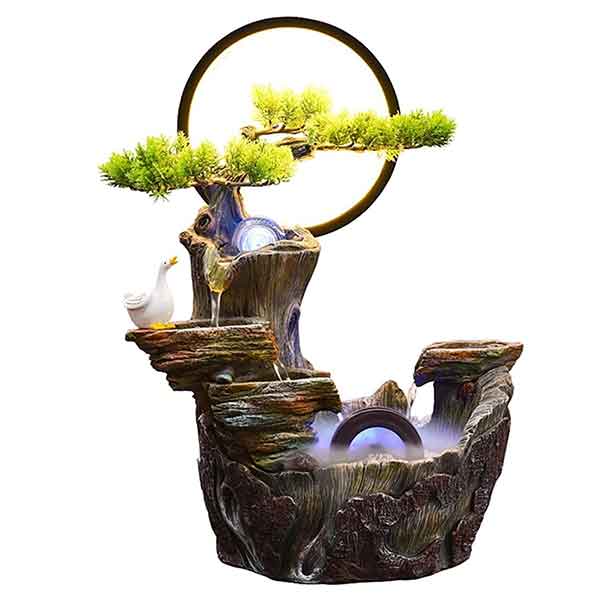 Tiểu cảnh thác nước kết hợp bonsai